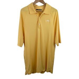 Greg Norman Mens Size XL Yellow Short Sleeve Polo Shirt The Legacy Golf Course
